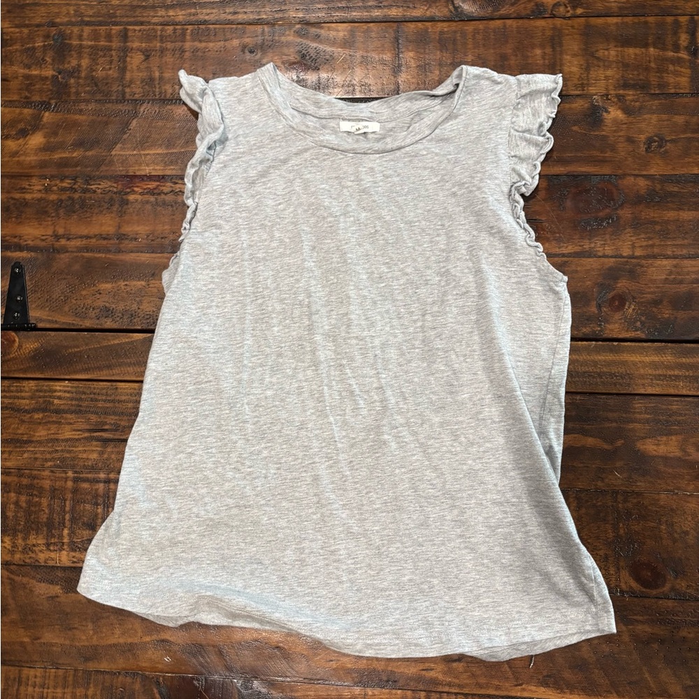 Maurices Light Gray Ruffle Sleeve Tank Top